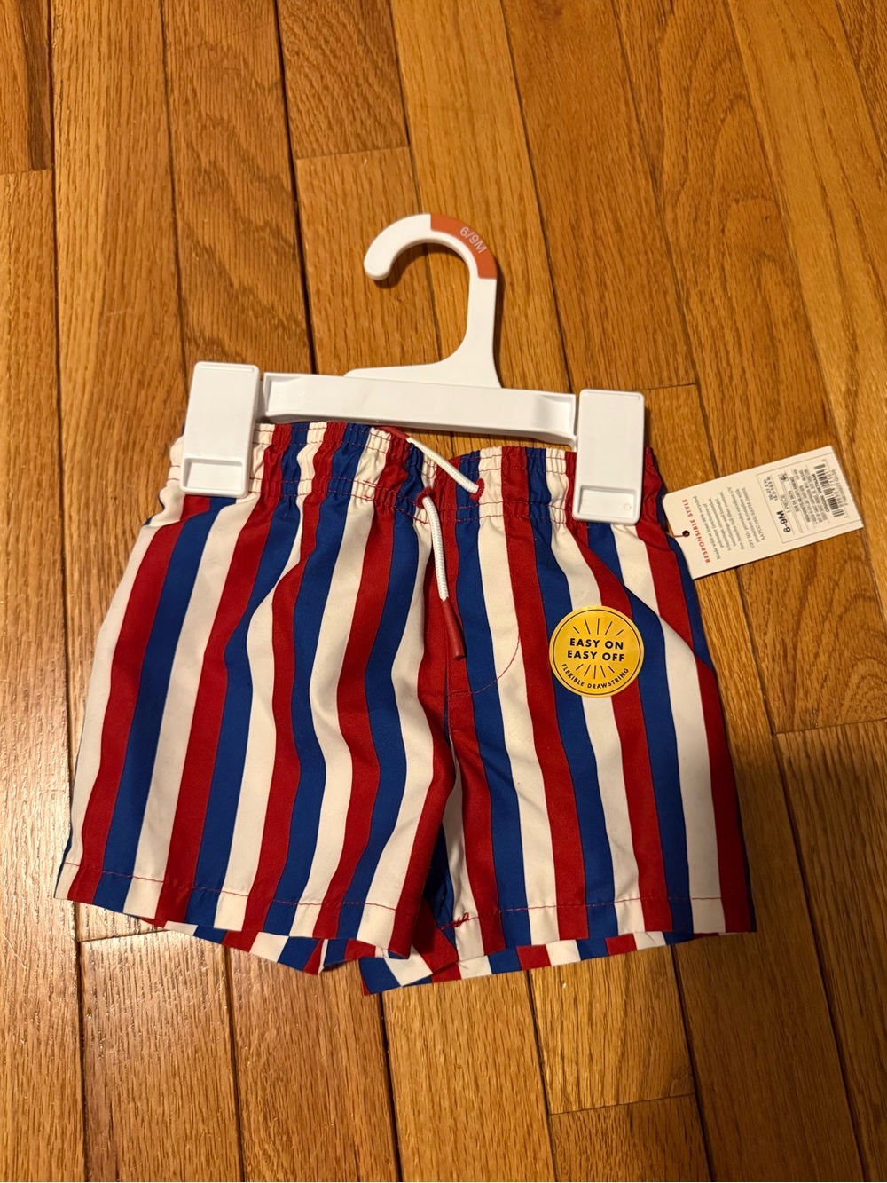 Target Red, White & Blue Vertical Stripe Swim Trunks